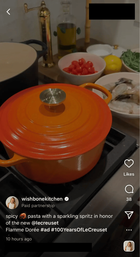example of a sponsored instagram post including the “paid partnership” label.